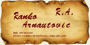Ranko Arnautović vizit kartica